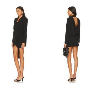 ASTR the Label Revolve Mini Dress Graciela Kaftan Blazer Open Back Party Black S